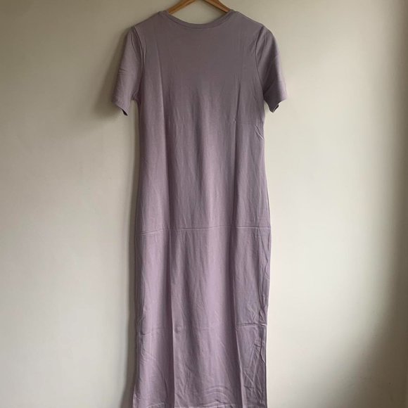 Maxi T Shirt jersey Dress with side split slit by Germinate dusky lilac - Picture 4 of 4